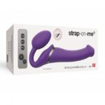 Безремінний страпон з вібрацією Strap-On-Me Vibrating Violet M, діаметр 3,8 см, пульт ДК, регульований - Зображення 5