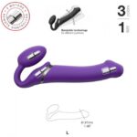 Безремінний страпон з вібрацією Strap-On-Me Vibrating Violet L, діам. 3,7 см, пульт ДК, регульований - Зображення 2