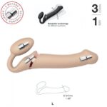 Безремінний страпон з вібрацією Strap-On-Me Vibrating Flesh L, діаметр 3,7 см, пульт ДК, регульовани - Зображення 2