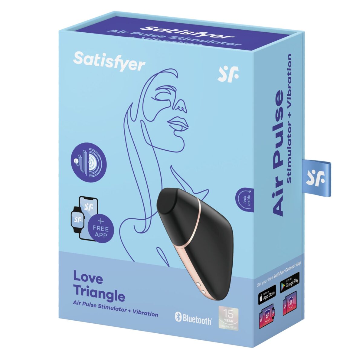 Вакуумний кліторальний стимулятор Satisfyer Love Triangle Black з керуванням через інтернет - Зображення 7