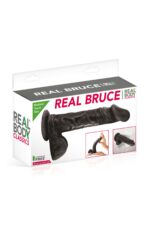 Фалоімітатор на присосці Real Body — Real Bruce Black, TPE, діаметр 4,2 см - Зображення 2