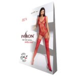 Ажурний бодістокінг з імітацією панчіх Passion BS074 red - Зображення 4