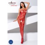 Ажурний бодістокінг з інтимними вирізами Passion BS076 red - Зображення 2