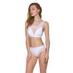 Топ з прозорою вставкою Passion PS002 TOP XL, white - Зображення 2