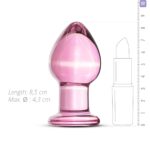 Рожева анальна пробка зі скла Gildo Pink Glass Buttplug - Зображення 3