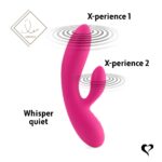 Гнучкий вібратор кролик з двома моторами FeelzToys Lea Rabbit Vibrator Rubine Red - Зображення 6