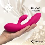 Гнучкий вібратор кролик з двома моторами FeelzToys Lea Rabbit Vibrator Rubine Red - Зображення 4