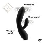 Гнучкий вібратор кролик з двома моторами FeelzToys Lea Rabbit Vibrator Black - Зображення 6