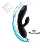 Гнучкий вібратор кролик з двома моторами FeelzToys Lea Rabbit Vibrator Black - Зображення 5