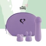 Мінівібратор FeelzToys Magic Bunny Purple з двома насадками - Зображення 4