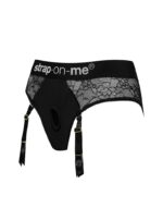 Мереживні трусики для страпона з підв’язками для панчіх Strap-On-Me DIVA HARNESS - L - Зображення 2