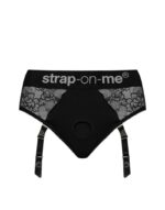 Мереживні труси для страпону з підв'язками для панчох Strap-On-Me DIVA HARNESS - M - Зображення 3