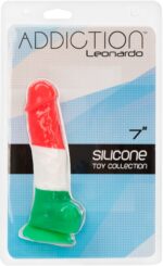 Кольоровий фалоімітатор ADDICTION - LEONARDO - 7 "- 3 COLOURS, 17,8 см, силікон, вібропуля в подарун - Зображення 5