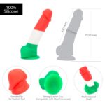 Кольоровий фалоімітатор ADDICTION - LEONARDO - 7 "- 3 COLOURS, 17,8 см, силікон, вібропуля в подарун - Зображення 4
