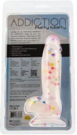 Фалоімітатор з конфетті ADDICTION - PARTY MARTY 7.5″ - FROST & CONFETTI, 19 см, силікон - Зображення 4