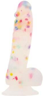 Фалоімітатор з конфетті ADDICTION - PARTY MARTY 7.5″ - FROST & CONFETTI, 19 см, силікон - Зображення 9