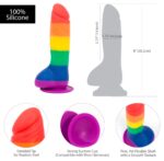 Райдужний фалоімітатор ADDICTION - JUSTIN - 8 "- RAINBOW, 20,3 см, силікон, вібропуля в подарунок - Зображення 4