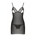 Сорочка з вирізами на грудях, стрінги Passion LOVELIA CHEMISE XXL/XXXL, black - Зображення 5