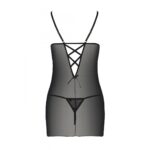 Сорочка з вирізами на грудях, стрінги Passion LOVELIA CHEMISE XXL/XXXL, black - Зображення 6