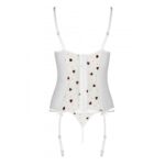 Корсет з підв'язками, стрінги Passion LOVELIA CORSET XXL/XXXL, white - Зображення 6
