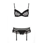 Сексуальний комплект з поясом для панчіх Passion LOVELIA SET S/M, black - Зображення 5