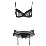 Сексуальний комплект з поясом для панчіх Passion LOVELIA SET XXL/XXXL, black - Зображення 5