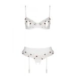 Сексуальний комплект з поясом для панчіх Passion LOVELIA SET L/XL, white - Зображення 5