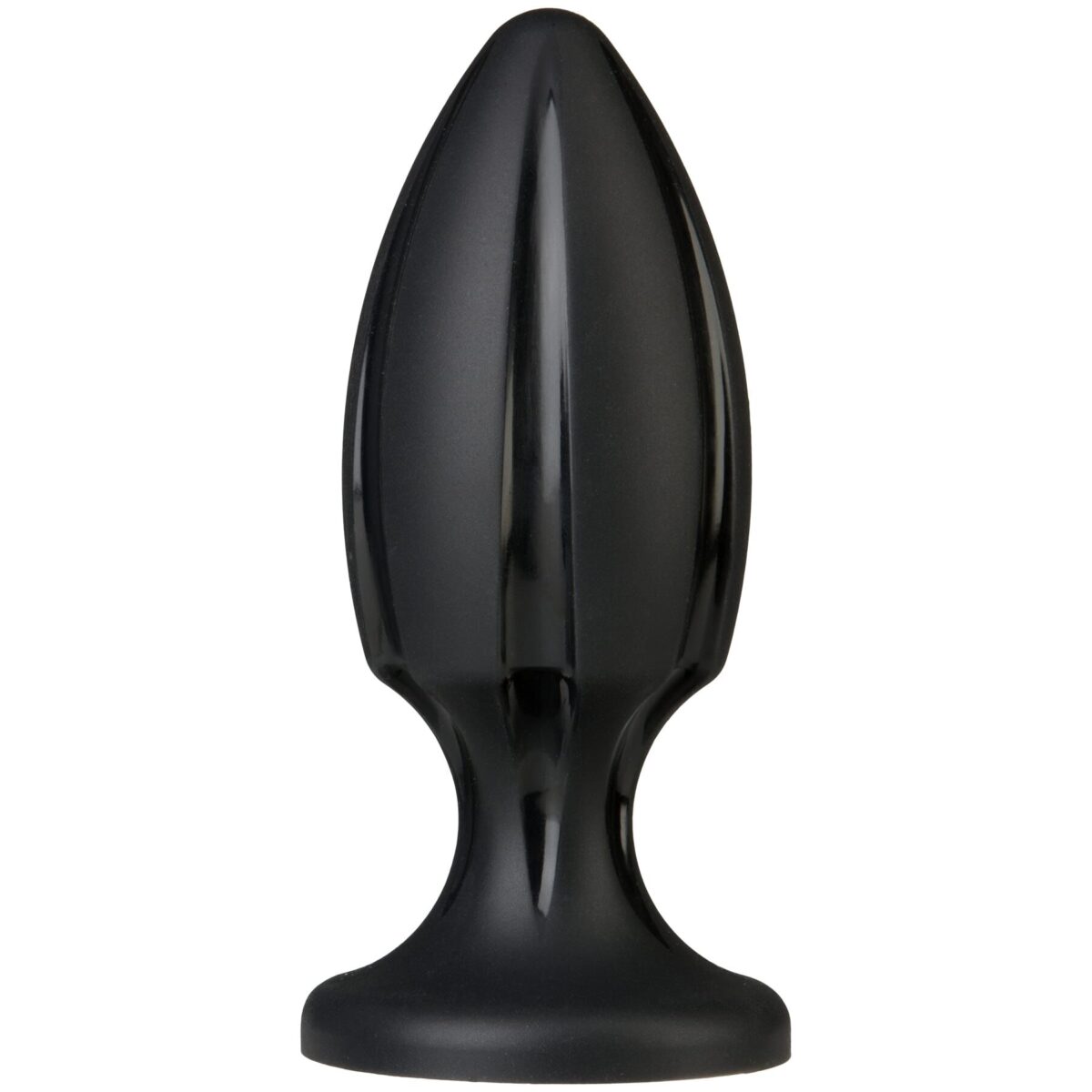 Анальний плаг із каналами для змащення Doc Johnson Platinum Premium Silicone — The Rocket — Black - Зображення 1