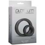 Набір ерекційних кілець Doc Johnson Platinum Premium Silicone — The C-Rings — Charcoal - Зображення 2