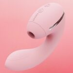 Вакуумний вібратор KISSTOY Tina Mini Pink, вагінально-кліторальний - Зображення 2