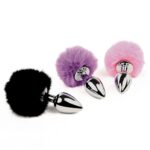 Анальна пробка FeelzToys - Bunny Tails Butt Plug Black - Зображення 4