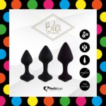 Набір силіконових анальних пробок FeelzToys - Bibi Butt Plug Set 3 pcs Black - Зображення 3