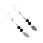Прикраси з намистинами та листочком для сосків Art of Sex – Nipple Jewelry Leaf, чорні - Зображення 4