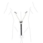 Затискачі для сосків з фіксацією на пенісі Art of Sex – Nipple Clamps for Men, екошкіра - Зображення 3