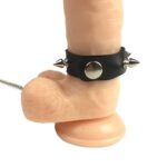 Кільце для пеніса Penis Ring із шипами та повідцем, натуральна шкіра - Зображення 5