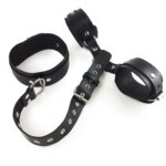 Фіксатори для шиї та рук Art of Sex - Bondage Set з натуральної шкіри, колір чорний - Зображення 4