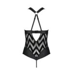 Сітчастий боді з халтером та ритмічним малюнком Passion Hima Body S/M, black - Зображення 4