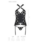 Сітчастий комплект із візерунком, корсет, підв'язки, трусики Passion HIMA CORSET XXL/XXXL black - Зображення 7