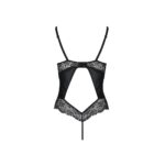 Боді з еко-шкіри та мережива Passion LOONA BODY L/XL, black - Зображення 4