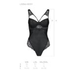 Боді з еко-шкіри та мережива Passion LOONA BODY L/XL, black - Зображення 5