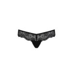 Мереживні трусики-танга з атласним бантиком Passion NAJA THONG S/M, black - Зображення 5