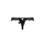 Мереживні трусики-танга з атласним бантиком Passion NAJA THONG S/M, black - Зображення 6