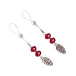 Прикраси з намистинами та листочком для сосків Art of Sex – Nipple Jewelry Leaf, червоні - Зображення 2