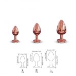 Металева анальна пробка із прикрасою у вигляді кристалу Dorcel - Diamond Plug Rose Gold S - Зображення 6