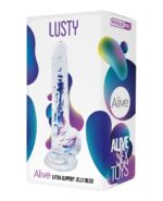 Прозорий фалоімітатор Alive Jelly Dildo Lusty, ТПЕ, присоска, діаметр 3,2см, довжина 18см - Зображення 2