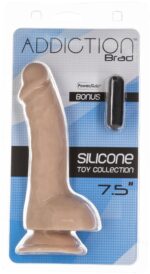 Вигнутий фалоімітатор на присосці ADDICTION — BRAD 7,5″ Dildo With Balls, Beige - Зображення 6