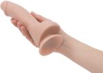 Вигнутий фалоімітатор на присосці ADDICTION — BRAD 7,5″ Dildo With Balls, Beige - Зображення 4