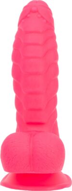 Ребристий фалоімітатор на присосці ADDICTION — Tom 7″ Dildo With Balls — Pink, віброкуля в подарунок - Зображення 8