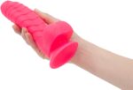 Ребристий фалоімітатор на присосці ADDICTION — Tom 7″ Dildo With Balls — Pink, віброкуля в подарунок - Зображення 4
