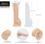 Фалоімітатор з вібрацією та ротацією Naked ADDICTION James 8″ Rotating & Vibrating Dong, пульт ДК - Зображення 4